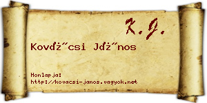 Kovácsi János névjegykártya